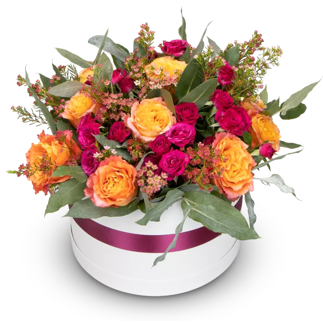 Box with roses